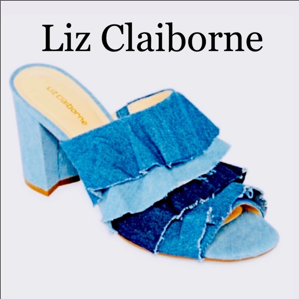 NWT Liz Claiborne denim sandals